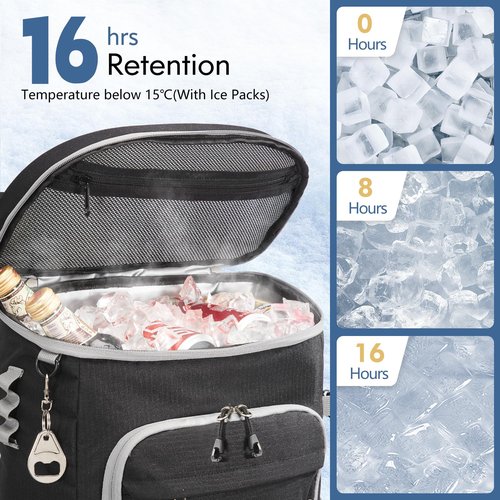 Cooler Backpack, 33 Cans Backpack Cooler Insulated Leak Proof, Portable Lightweight Beach Camping Picnic Thermal Backpack, Soft Ice Chest Cooling Bag Lunch Backpack for Men and Women