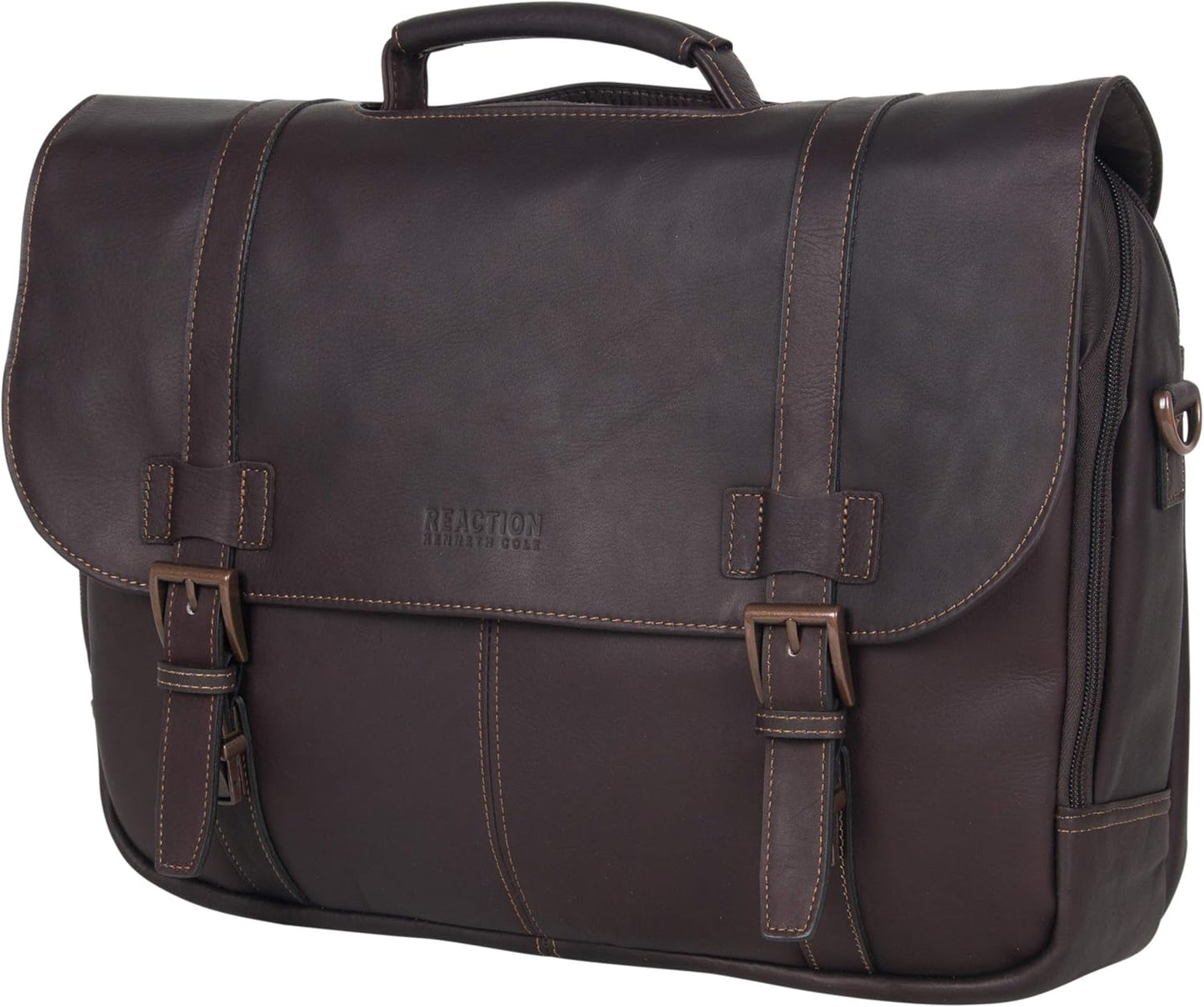 Kenneth Cole REACTION Show Business 16" Colombian Leather Business Laptop Portfolio Messenger Bag