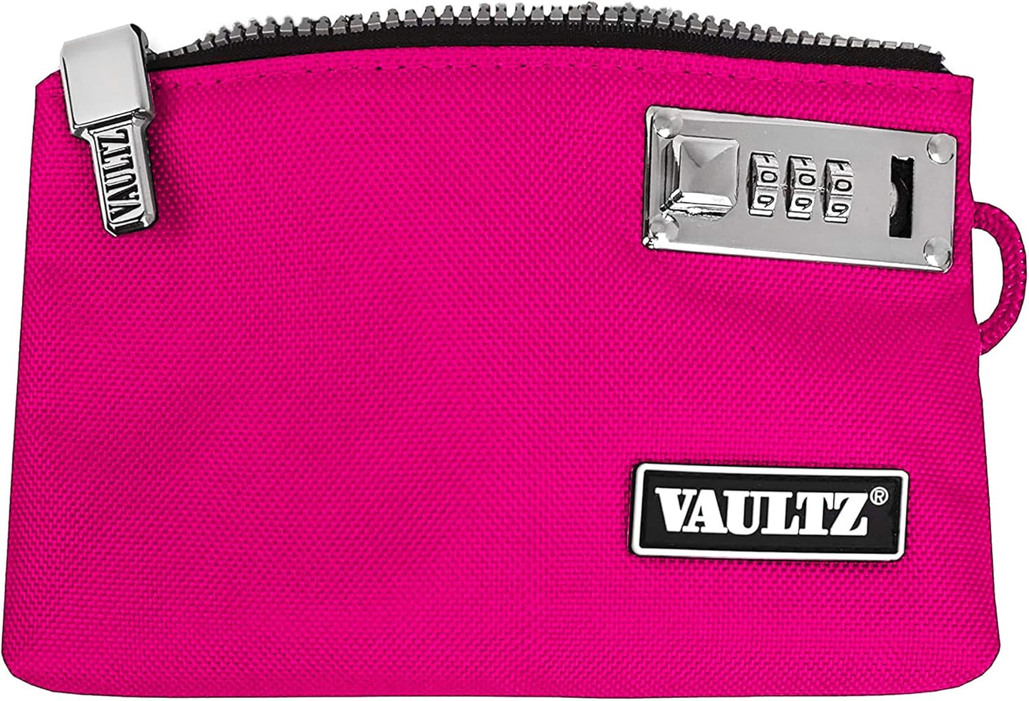 Vaultz Money Bag with Lock - 5 x 7 Inch, Men & Women's Locking Accessories Pouch for Cash, Bank Deposits, Wallet, Medicine, Phone and Credit Cards - BERRY
