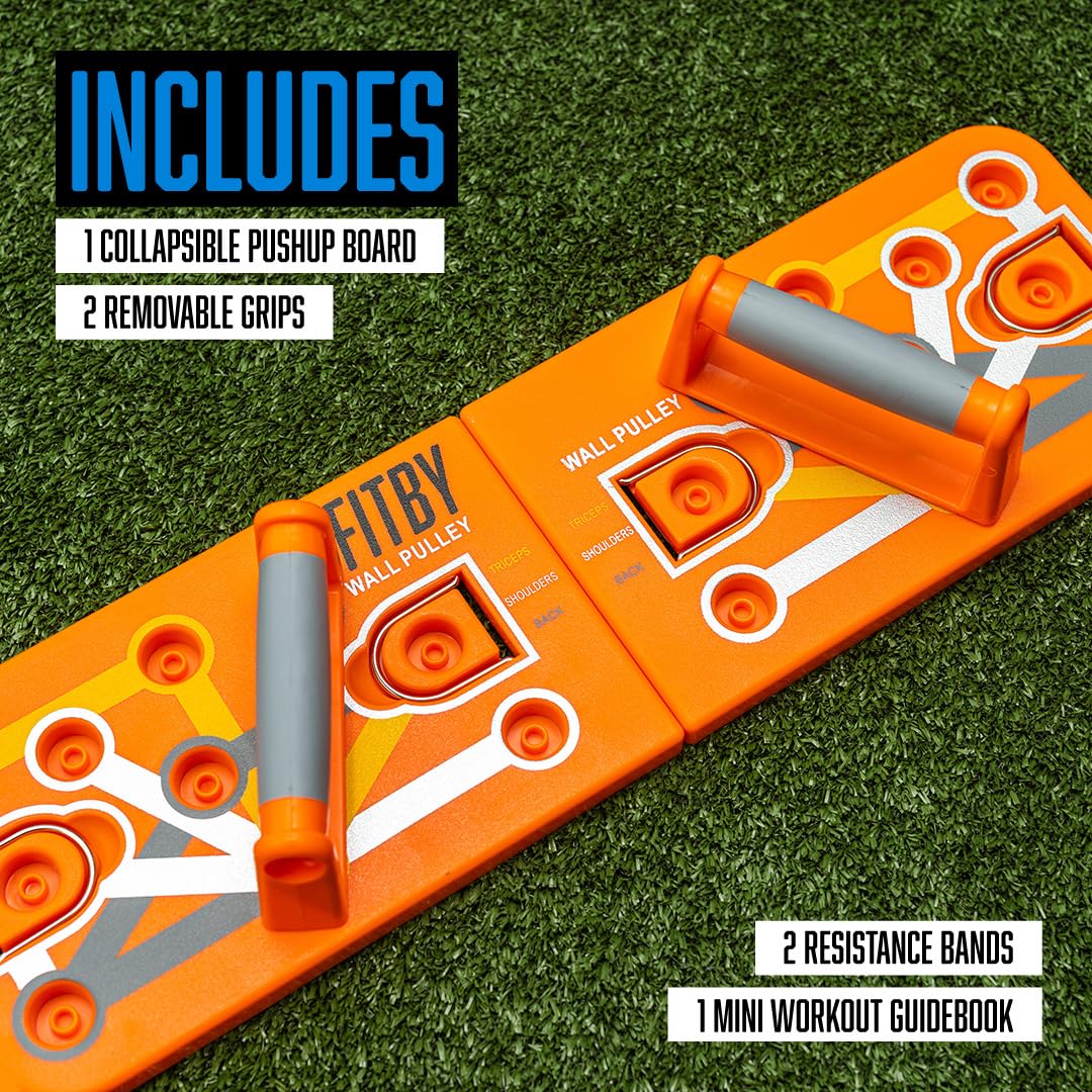 Foldable Push Up Board for Men and Women- Multifunctional Workout Equipment - Foldable Push Up Bar- Fitness Gym Equipment- Portable Board for Home Exercise and Workout - Push Up Board by Fitby