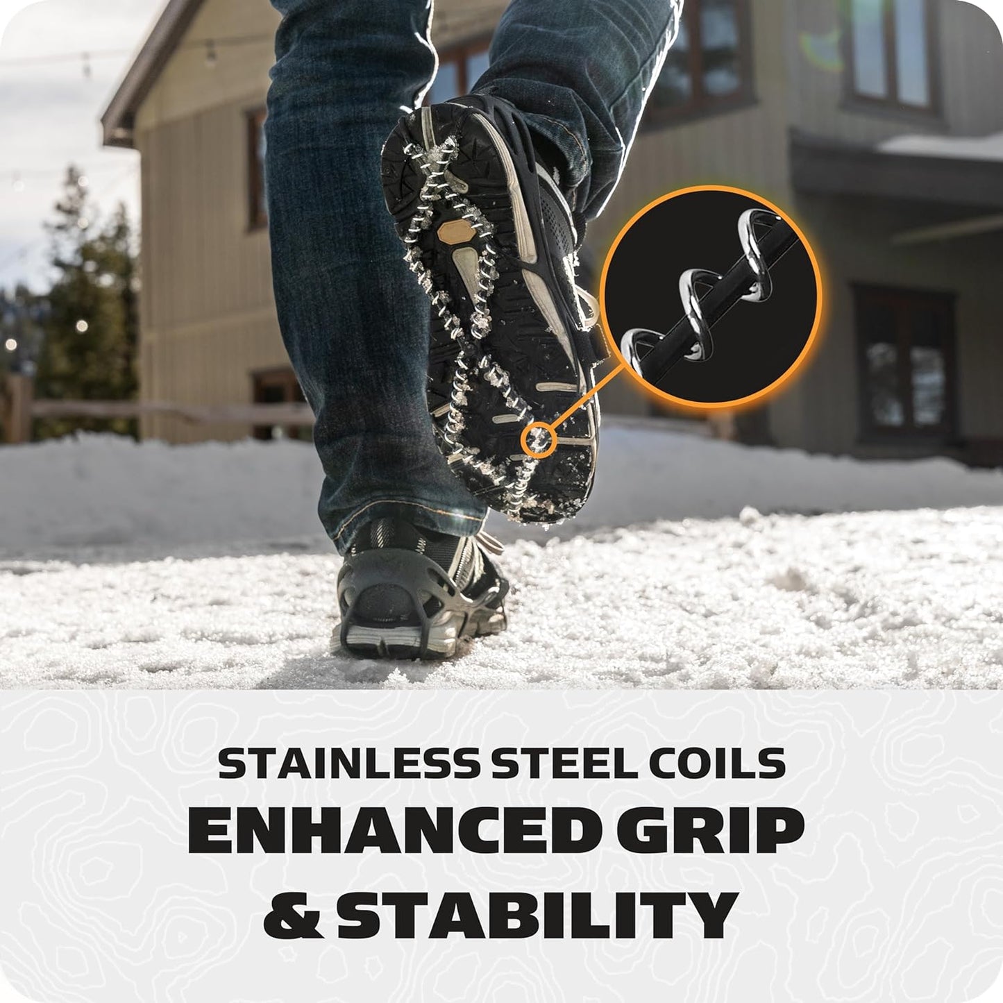 Yaktrax Pro Traction Cleats - 360-Degree Grip on Snow, Ice, & Multi-terrain Surfaces - Elastic Outer Band w/ Easy-On/Off Heel Tab & 1.4mm Stainless Steel Coils - Abrasion Resistant - Unisex