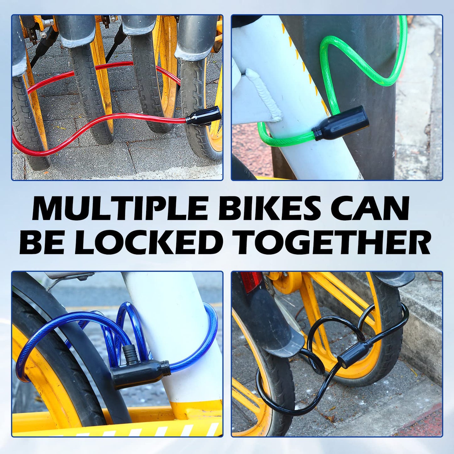 10 Pcs Anti Theft Bike Lock Secure Bike Lock Cables with Key Bicycle Chain Lock Bike Cable Lock for Protecting Your Bike Accessories, 4 Colors, 41.3 Inches Long