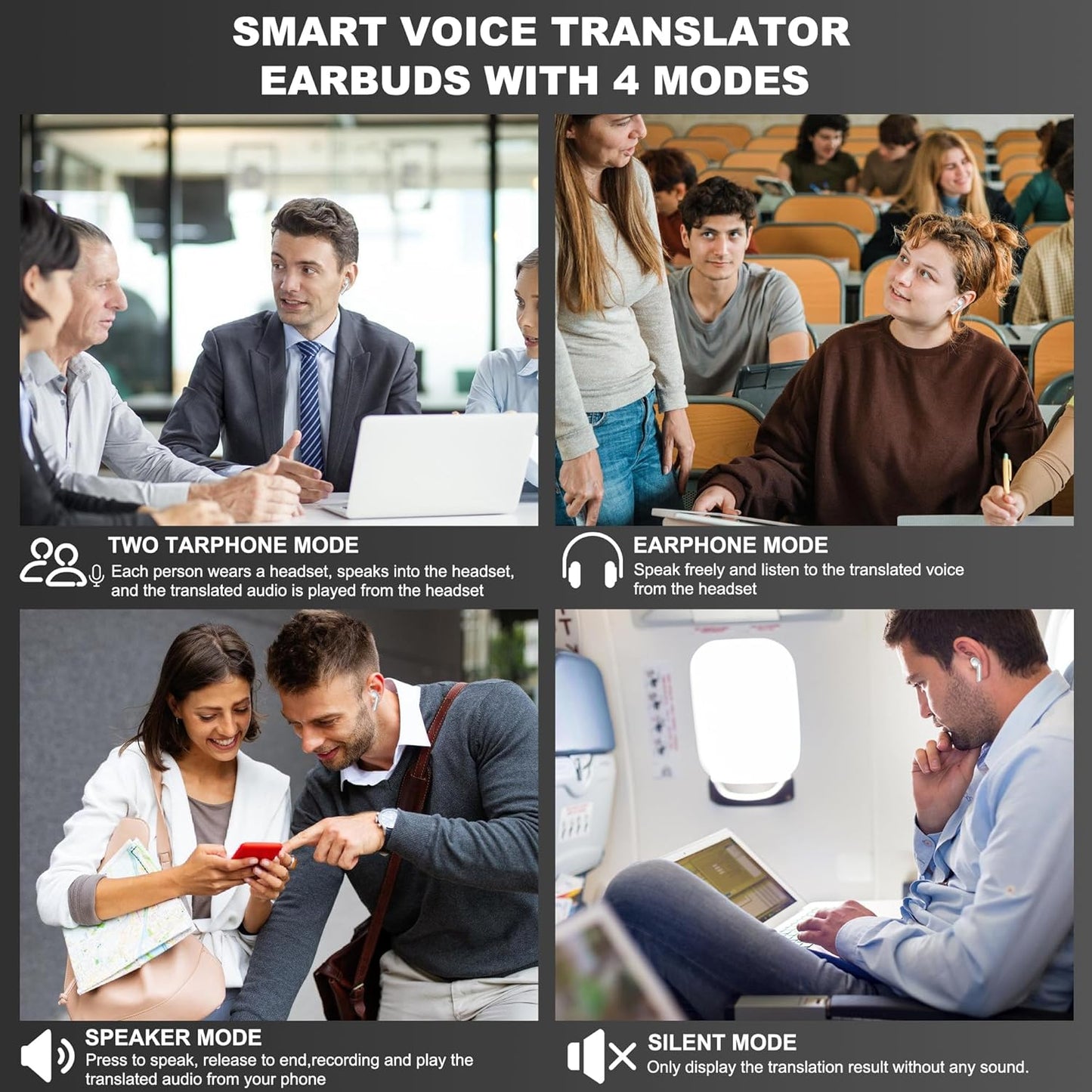 Ai Translation Earbuds Real Time, Translator Earbuds 144 Languages & Accents, 3-in-1 Translating Earbud Open Ear Clip-On Design, Audífonos Traductores for Travel Learning Business fit iOS & Android