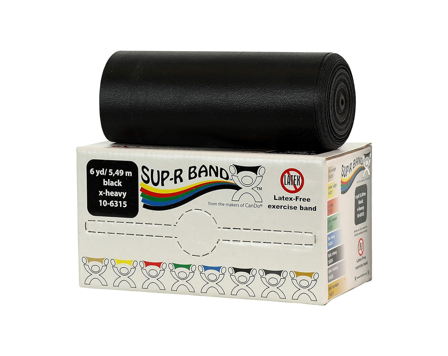 CanDo 10-6323 Sup-R Latex Free Exercise Band, 50yds Length, Green-Medium