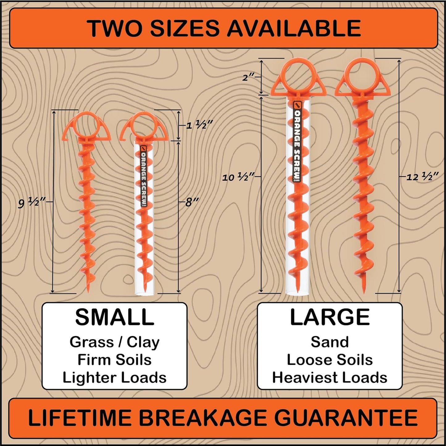 Ultimate Ground Anchors: Heavy Duty Screw-in Tent Stakes for High Wind, Sand, Canopies, and Camping - Made in USA, 100% Recycled, Included T-Grip Tool - (Small, 4 Pack)