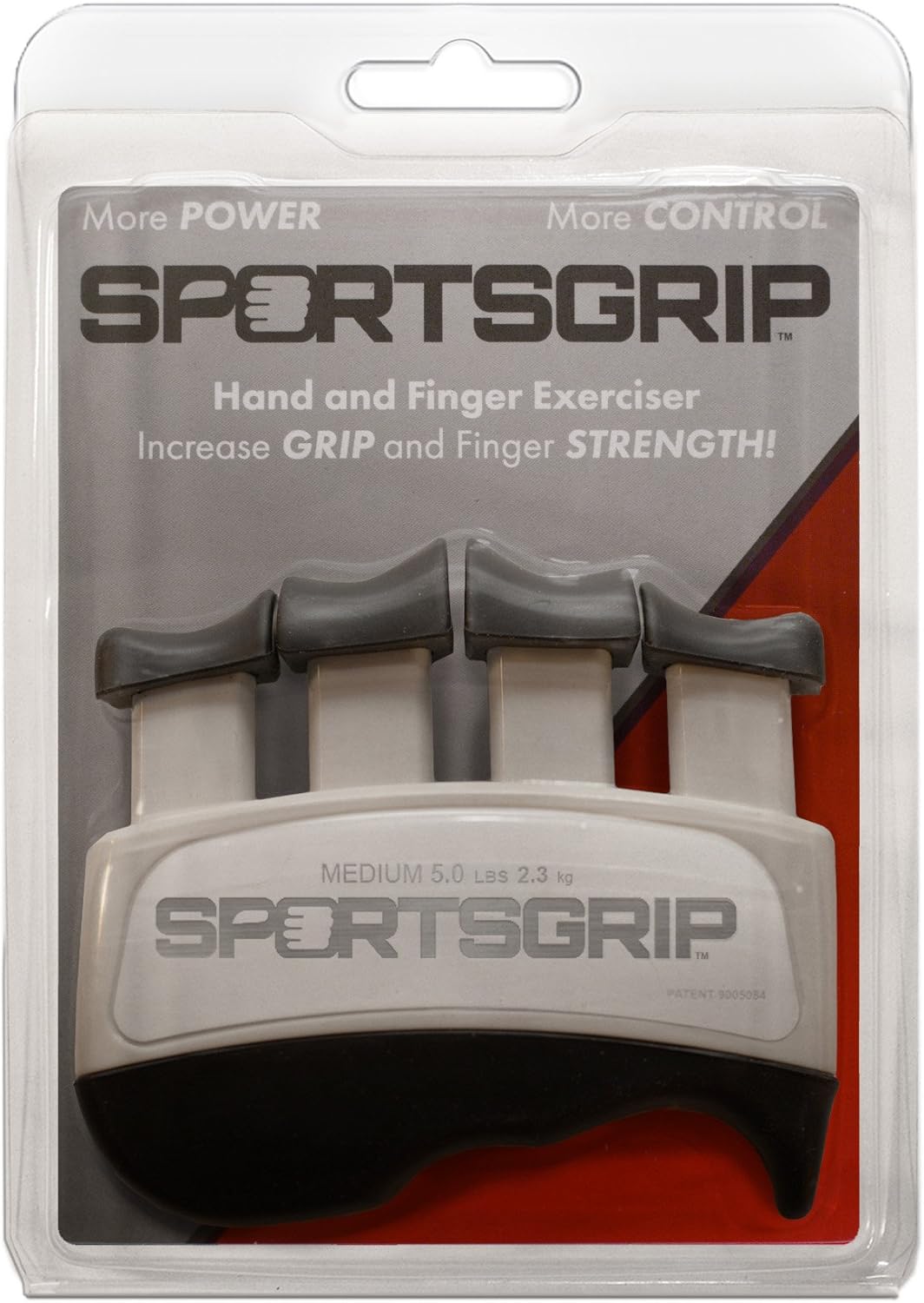 Hand and Finger Exerciser (Medium - 5lbs / 2.3kg) – Best Ergonomic Finger Strengthener to Improve Grip for All Sport Athletes