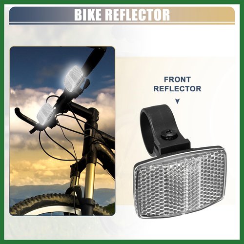 Motoforti Bike Reflectors 2.13"x1.57" Bicycle Warning Reflector Bike Accessories Plastic White Long-lasting
