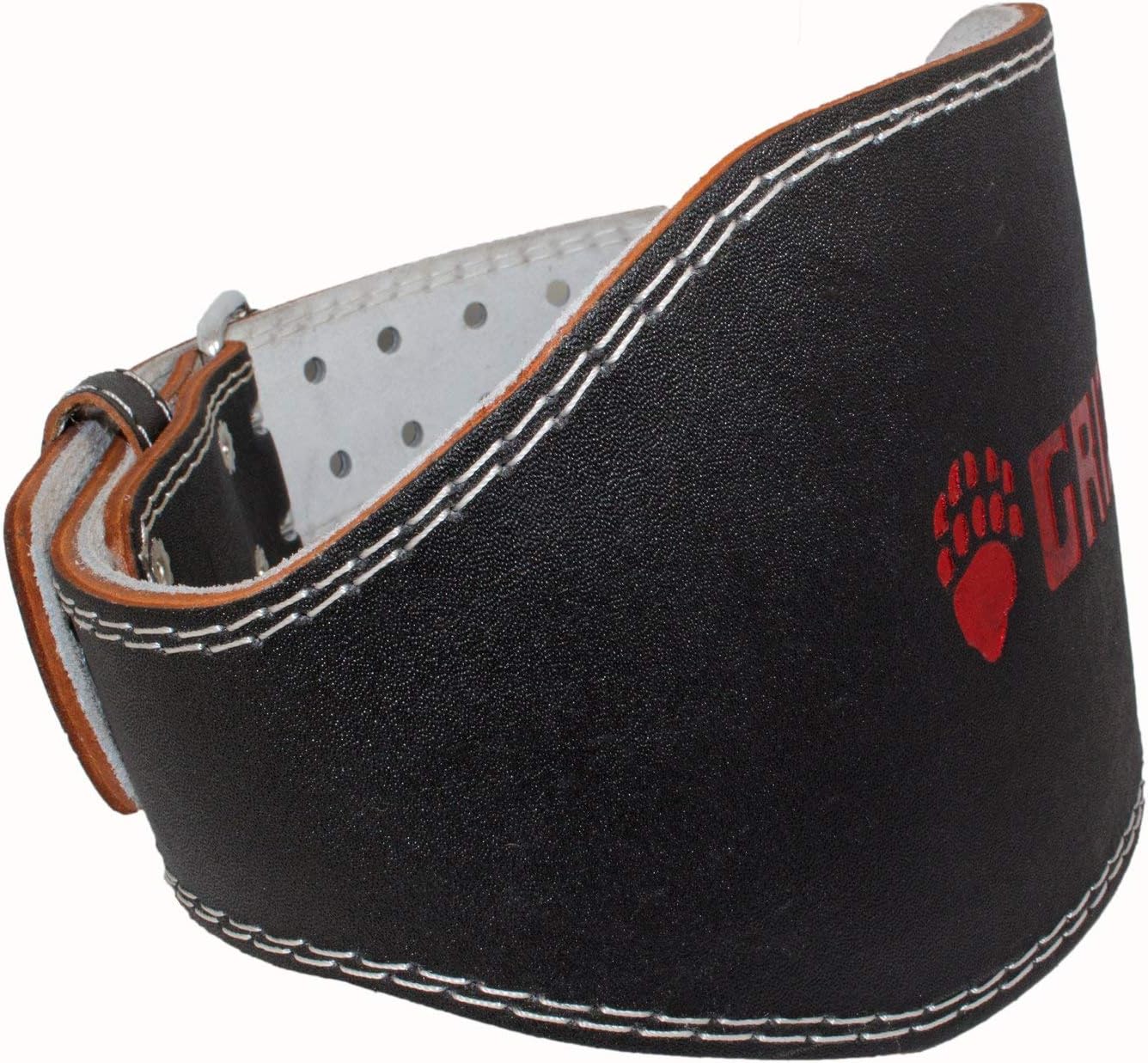 Grizzly Fitness Enforcer Padded Genuine Leather Weightlifting Belt-4" | Suede Lining | Padded for Extra Comfort | Used by Pros | Won't Dig into Hips or Back | Training Belt for Improved Biomechanics