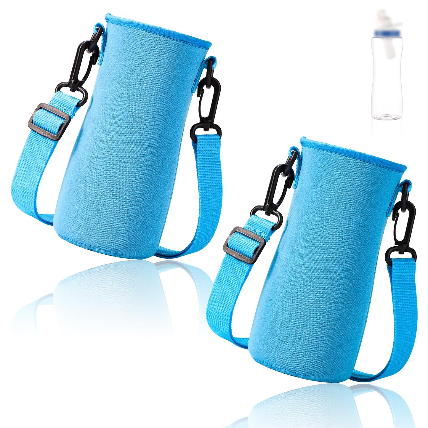 2pcs Water Bottle Sleeve, Water Bottle Replacement Cover with Adjustable Rope Bottle Boot Cup Holder Water Bottle Accessories for Cirkul (Blue)