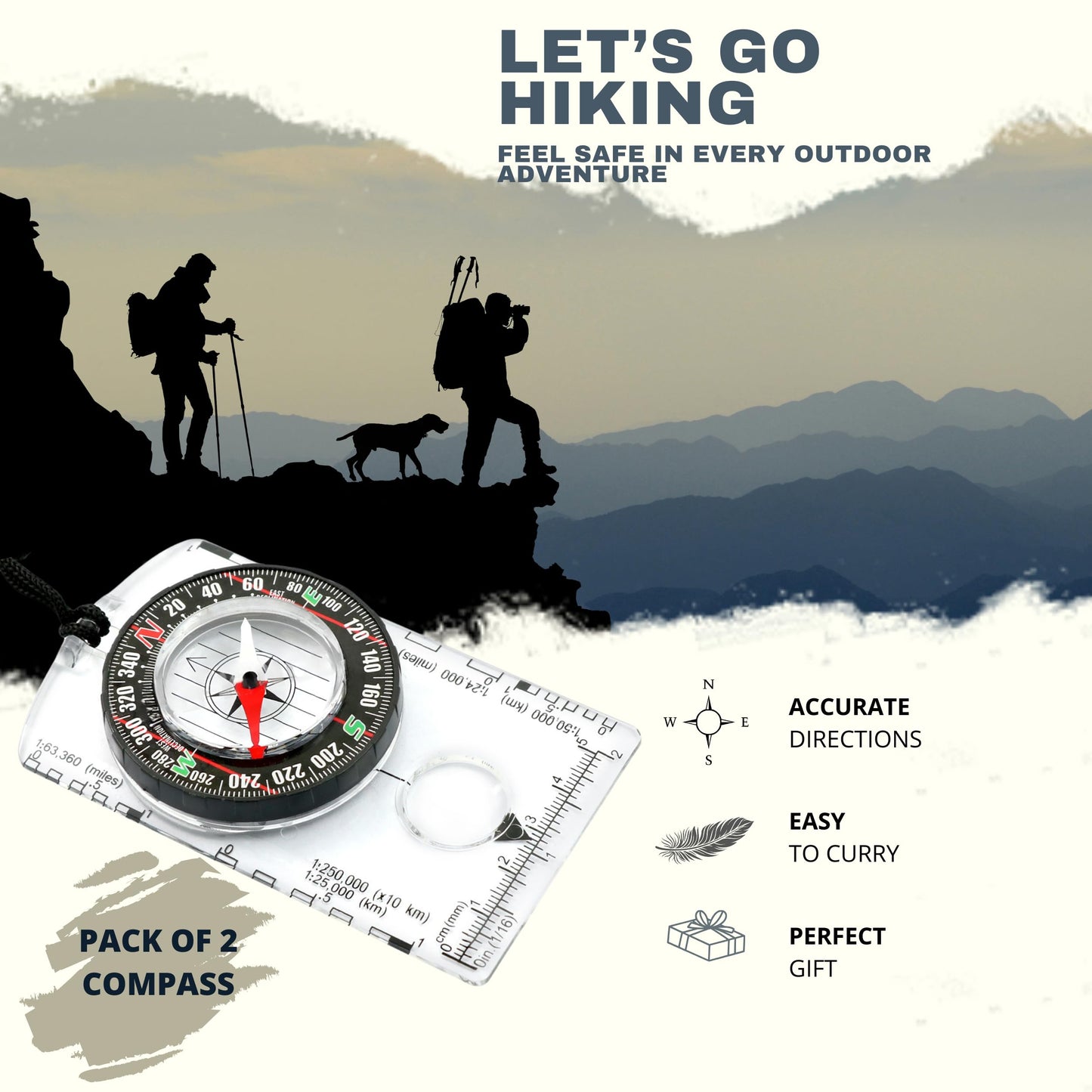 Generic Pack of 2 Orienteering Compass Hiking-Compasses boy Scout Kids- Magnetic Gear Set Navigation map- Brujulas orientacion-Backpacking Camping Hunting Survival. (Transparent), Green