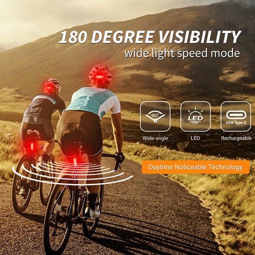 LED Safety Lights Bike Taillights, Bright Red/Green Bicycle Rear Cycling Safety Flashlight, USB C Rechargeable 4 Light Mode Options for Runners, Dogs, Boat, Bike, Walking