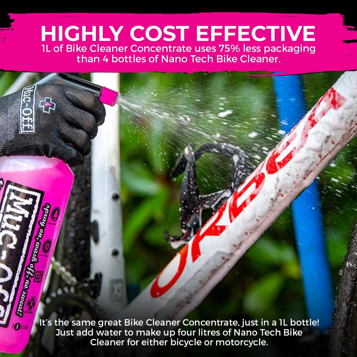 Muc-Off Nano Tech Bike Cleaner 1L | Biodegradable Formula, Safe on Carbon Fibre and All Surfaces | Breaks Down Dirt on a Molecular Level
