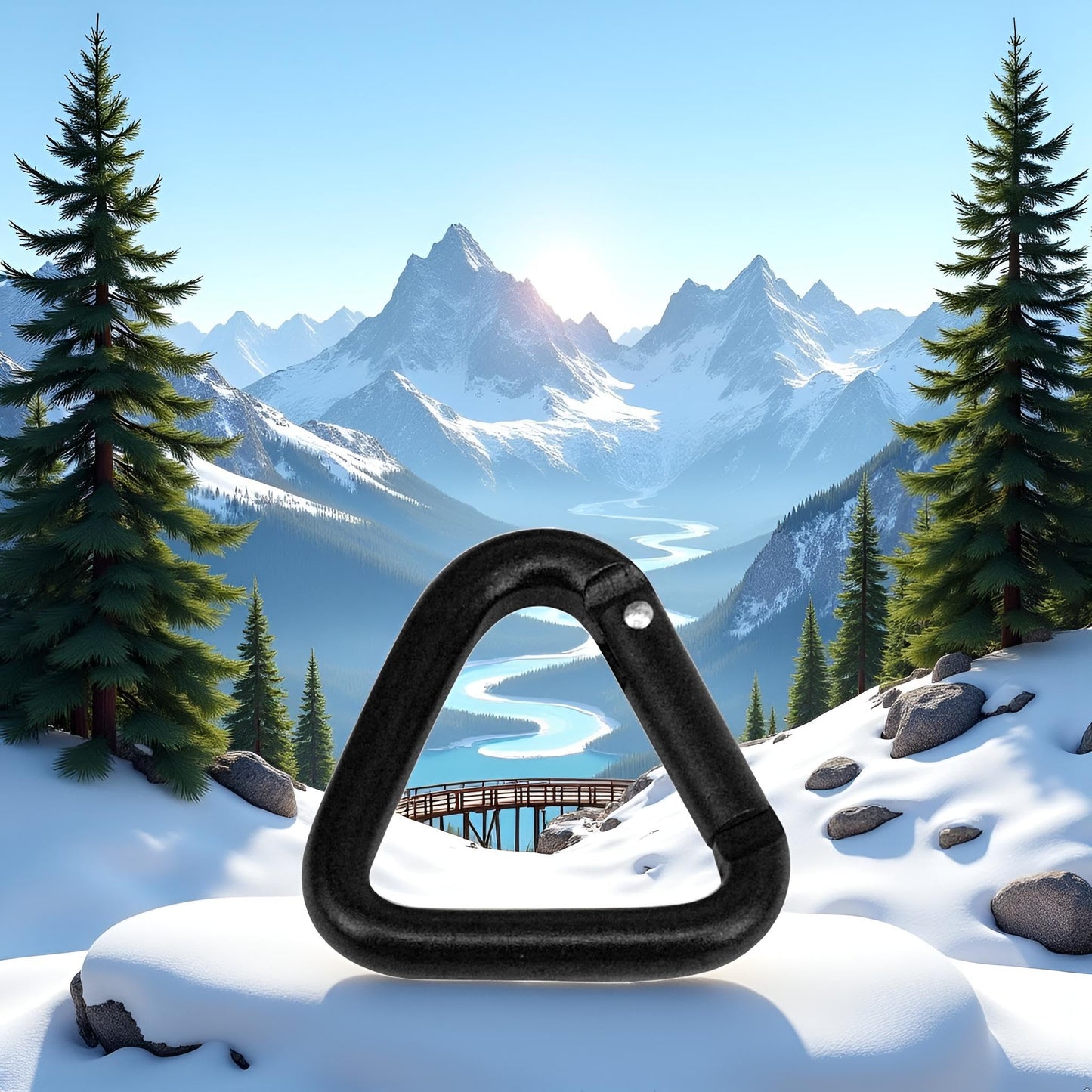 Carabiner Clip Auto Locking Storage Corrosion-Resistant Wear-Resistant Hiking Triangle Carabiner Buckle Compatible with Outdoor for Camping, Hiking, Hammocks, Dog Leash, D Shaped Small for Keychains