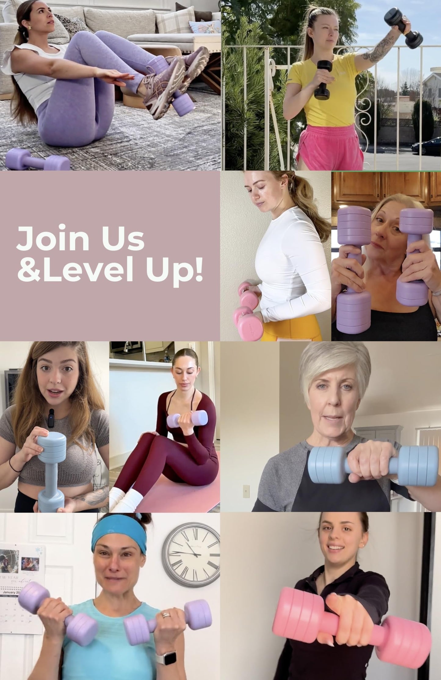 kure.fit Adjustable Dumbbell Set|2LB 3LB 4LB 5LB Light Hand Weights for Women|One-Twist Weight Adjustment|Non-Slip Curved Grip Handle|Free Weights for Home Gym, Rehab, Pilates, Yoga, Strength Training