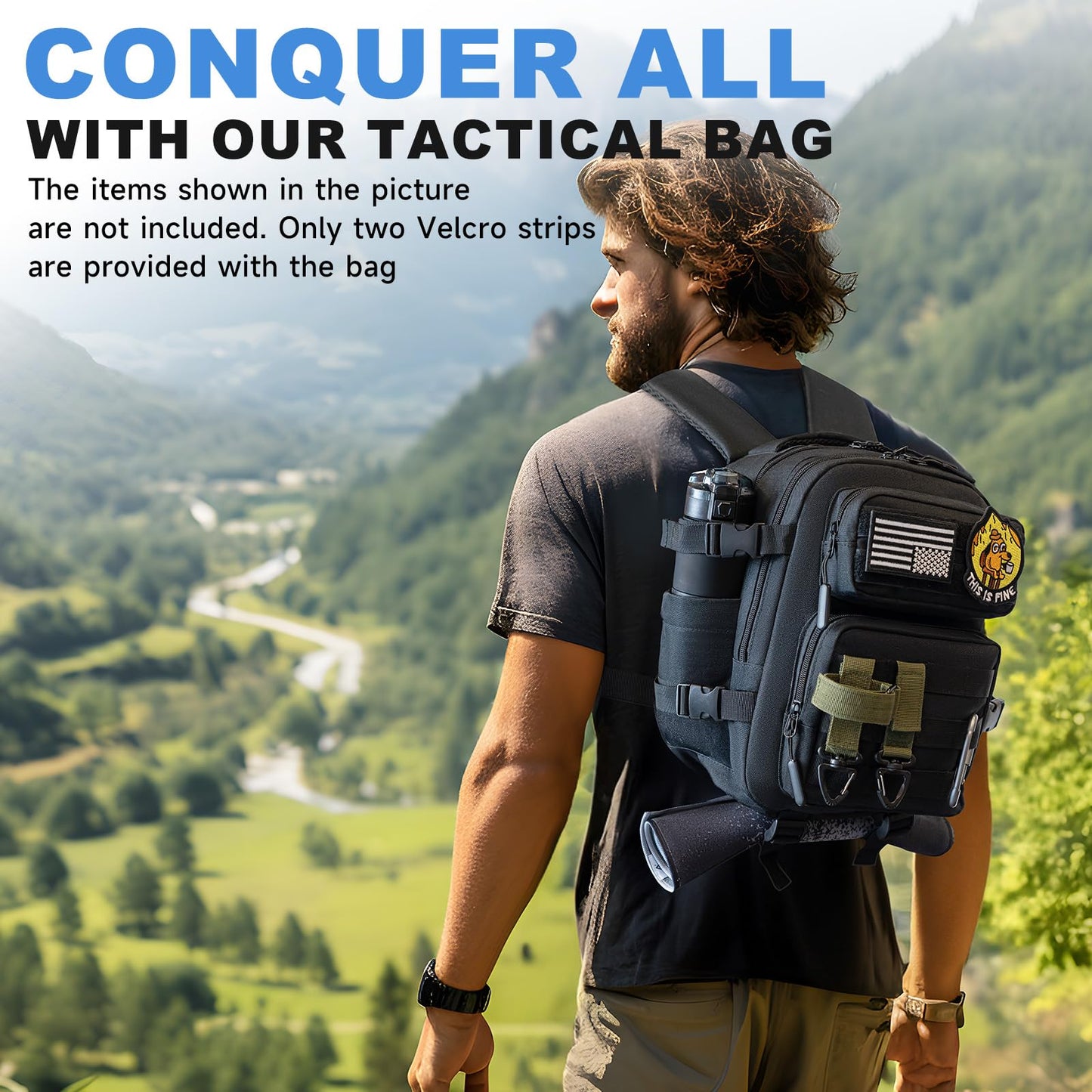 kcross 12L Mini Tactical Backpack for Men and Women, Tactical Backpack Small for Hiking, Small Tactical Bag
