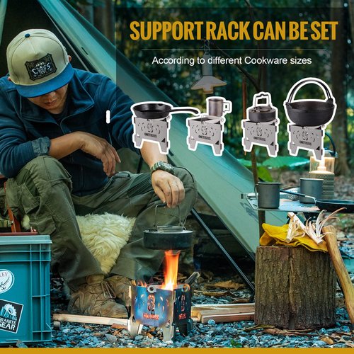 OneTigris Triangle Titanium Mini Wood Stove Lightweight Portable for Camping Backpacking Hiking Picnicking and BBQ, Weighs 14.8oz/0.93lbs only