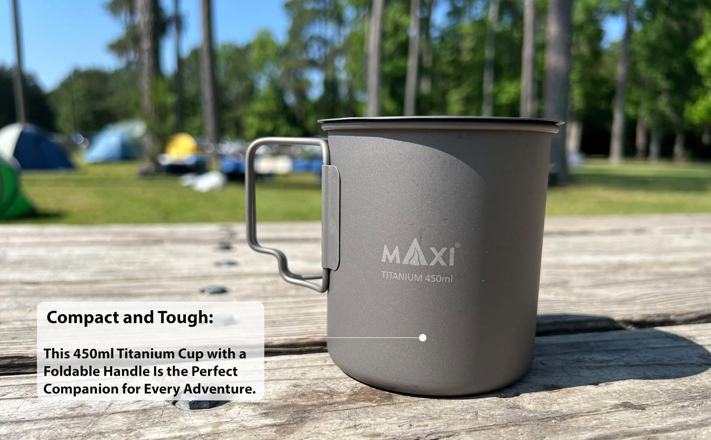 Portable 450ml Titanium Mug with Lid - Ideal for Outdoor Adventures