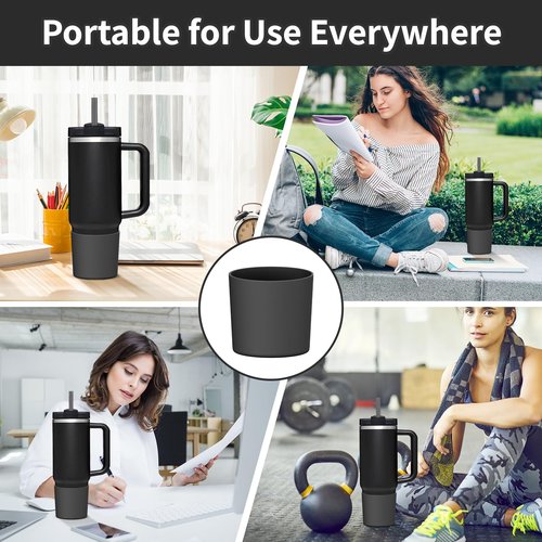 WUQID Higher Silicone Boot Compatible with Stanley Quencher H2.0 40oz 30oz 20oz & IceFlow Flip 30oz 20oz,Fit Same Diameter 20oz-40oz Tumbler Cups Anti-Slip Bottle Bottom Sleeve Cover