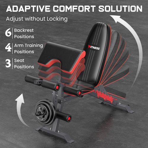 TYRSEN Adjustable Weight Bench Press, 800lbs Load Workout Bench for Home Gym, Weight Bench with Leg Extension and Preacher Pad Flat Incline Decline Benchs for Home Strength Training
