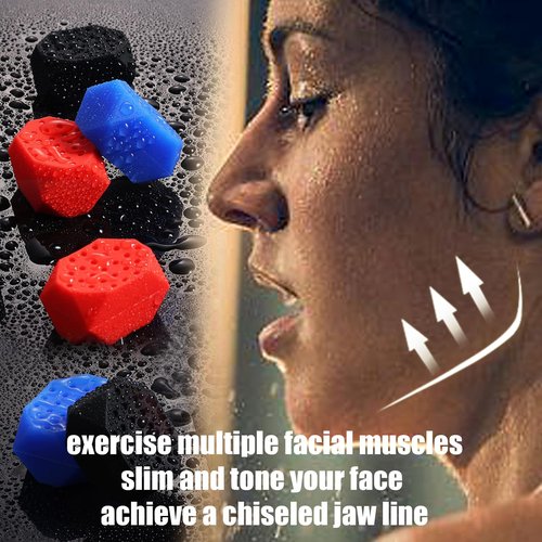 HESZYQ Jaw Exerciser for Men & Women, 6pcs Silicone Jawline Exerciser, 3 Resistance Levels (40lbs, 50lbs, 60lbs), BPA Free, Face Slimming Tools, Jaw Strengthener Shaper