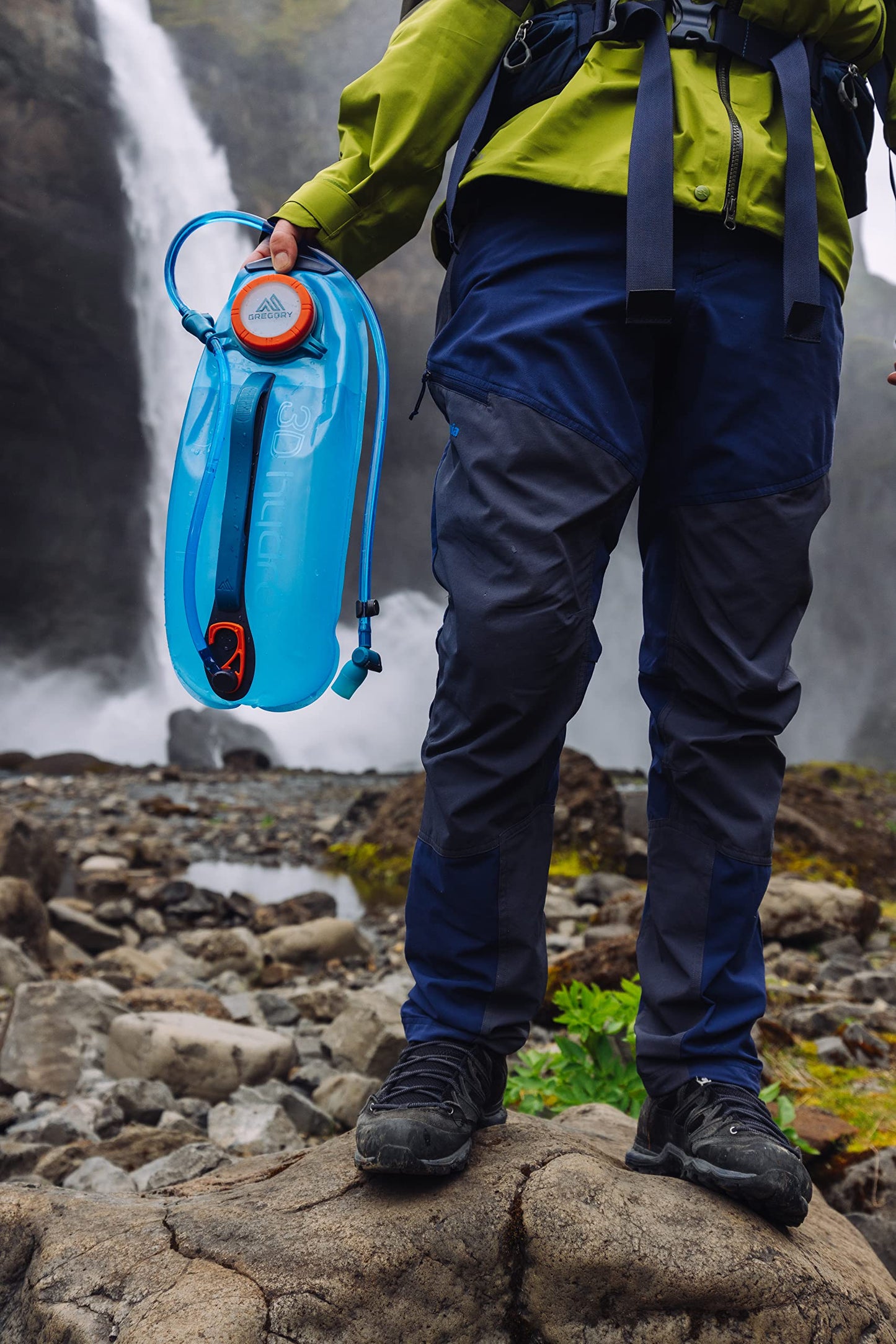 Gregory 3D Hydro 3L Day Hiking/Backpacking Hydration Water Reservoir/Bladder, Ocean/Orange