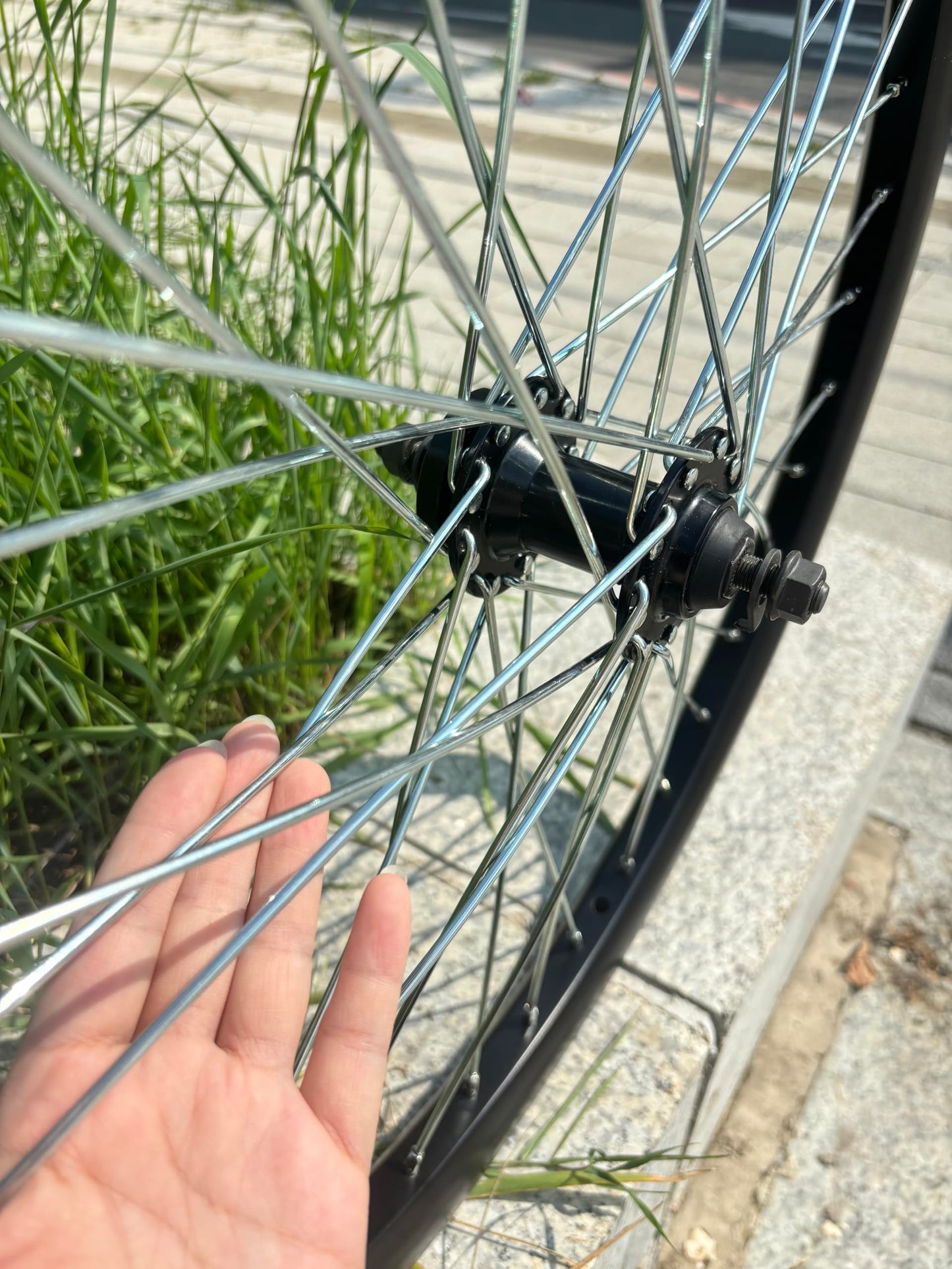 AUTES 26 inch Double Wall Aluminum Front Rim Heavy Duty Wheel 10G 36 Spokes for MTB/Road/Cruiser Bicycles