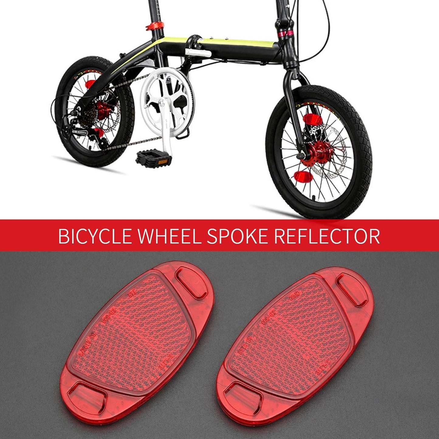 2PCS Warning Reflector Bicycle Strip for Rim Spoke Wheel