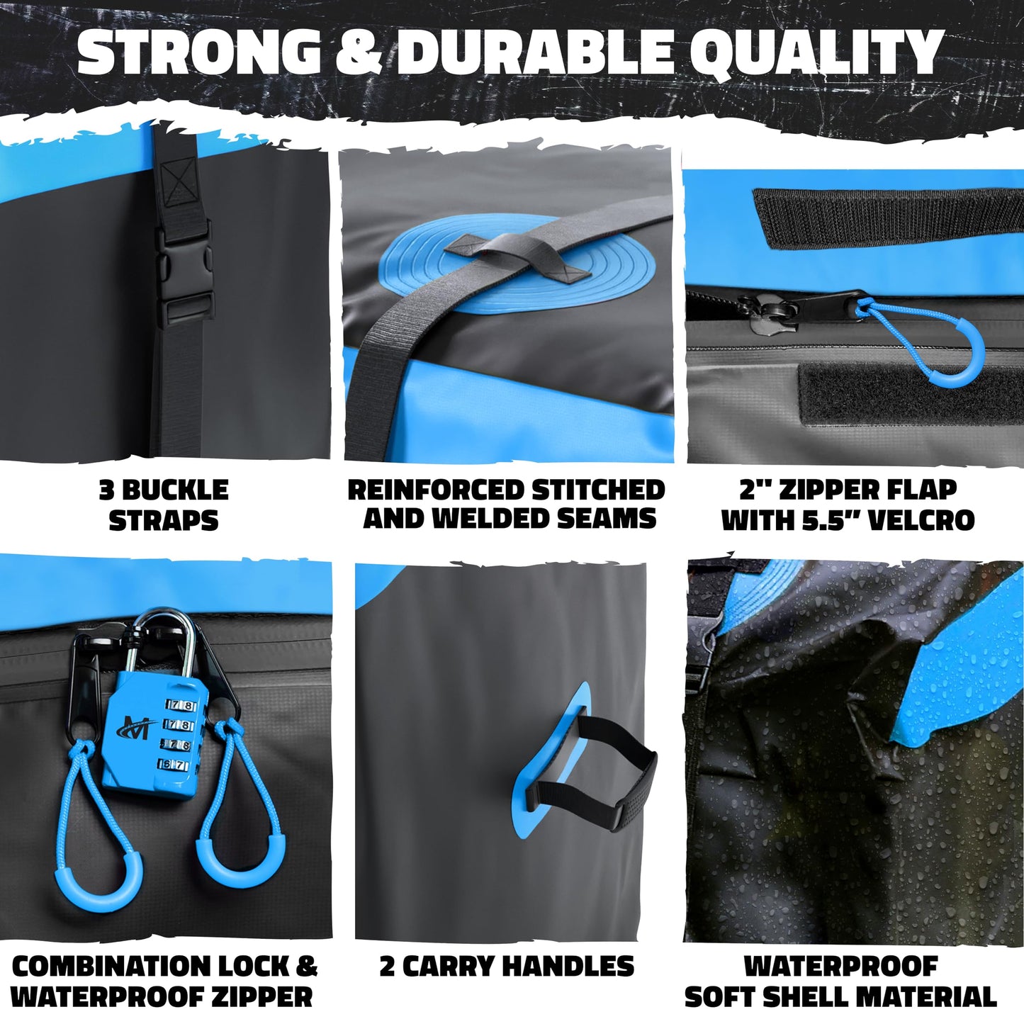 Mockins 25 CuFt Large Trailer Hitch Cargo Carrier Bag | 60"x24"x31" All Weather Cargo Bag for Hitch Carrier | Waterproof Luggage Bag for Truck Bed Storage | Vehicle Soft Shell Carriers w/Accessories