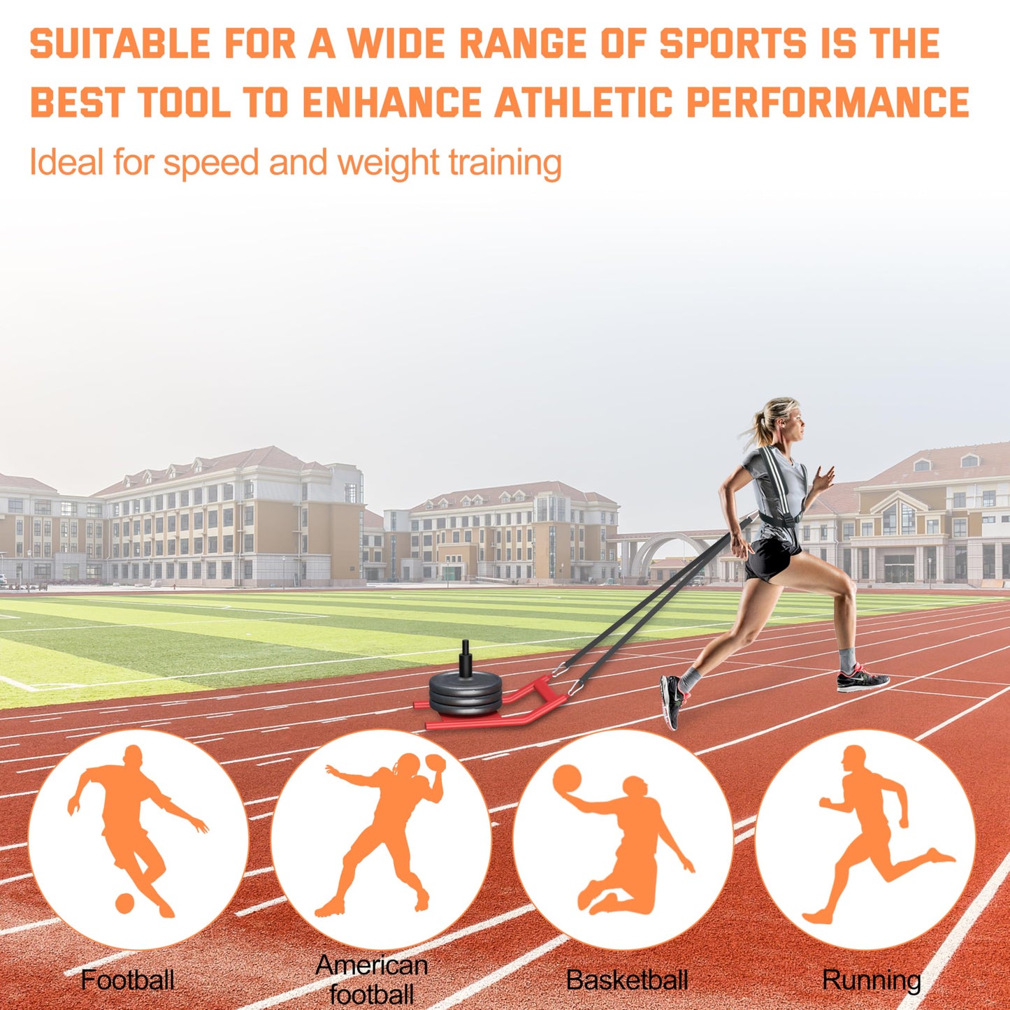 2025 Upgrade Weight Sled for Training - Heavy Duty Football Sled for Lineman, Sled Pull Workouts, Speed & Strength Training, Football Blocking Sled, Running Sled for Athletes, Weighted Sled for Outdoor & Indoor Workouts