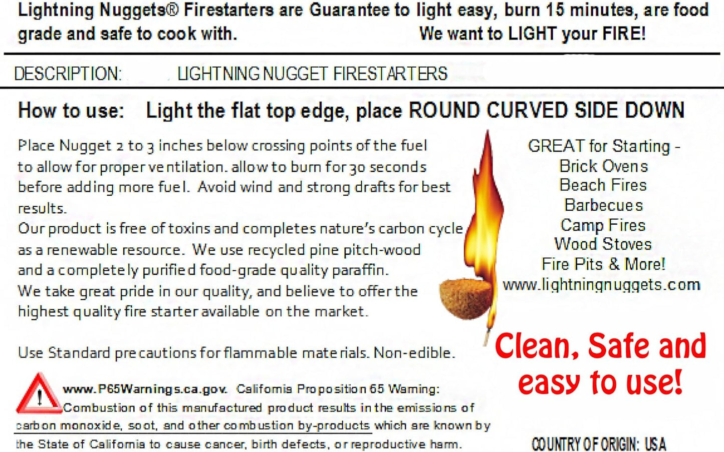 N50VBOX Firestarters Box of Fire-Starting Nuggets, 50 Count,Tan