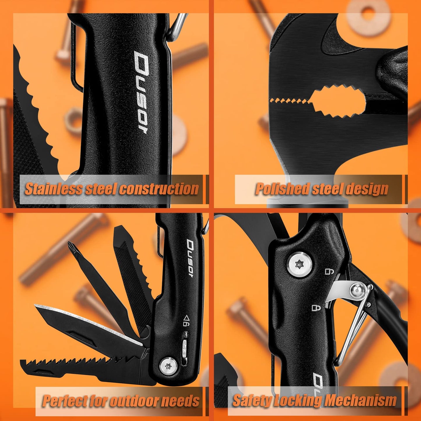 Dusor Gifts for Men 12 in 1 Hammer Multitool, Stocking Stuffers for Men, White Elephant Gifts for Adults, Gift for Dad Who Have Everything, Mens Gift for Christmas, Cool Gadgets for Boyfriend Husband