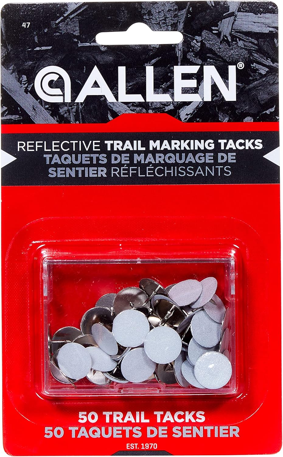 Allen Company Reflective Trail Marking Tacks (Pack of 50) White, 1/2"