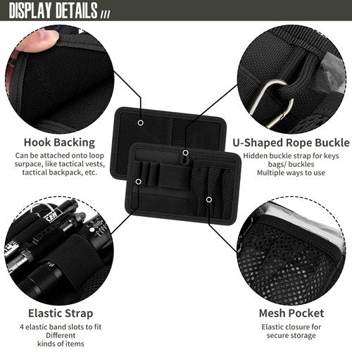 bvya Tactical Bag Insert Modular Panel Organizer Utility Admin Pouch Hook Fasteners for Gadgets