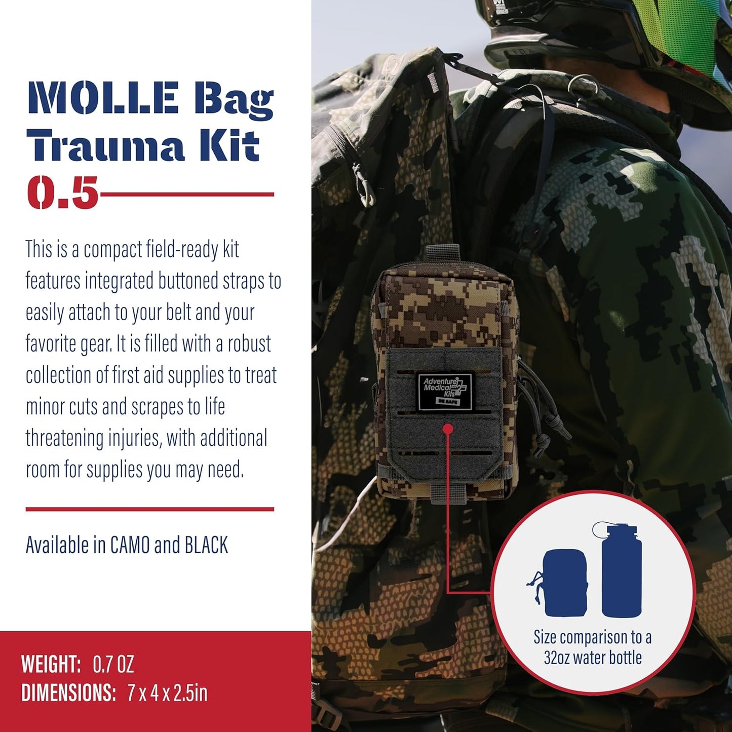MOLLE Bag Trauma Kit 0.5 (Camo Bag)