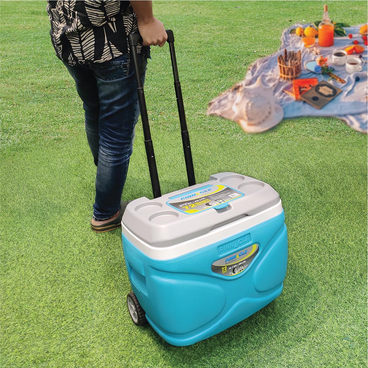 Pinnacle Thermoware Blue 11L Insulated Cooler Bag with Wheels and Smaller Outdoor Coolers