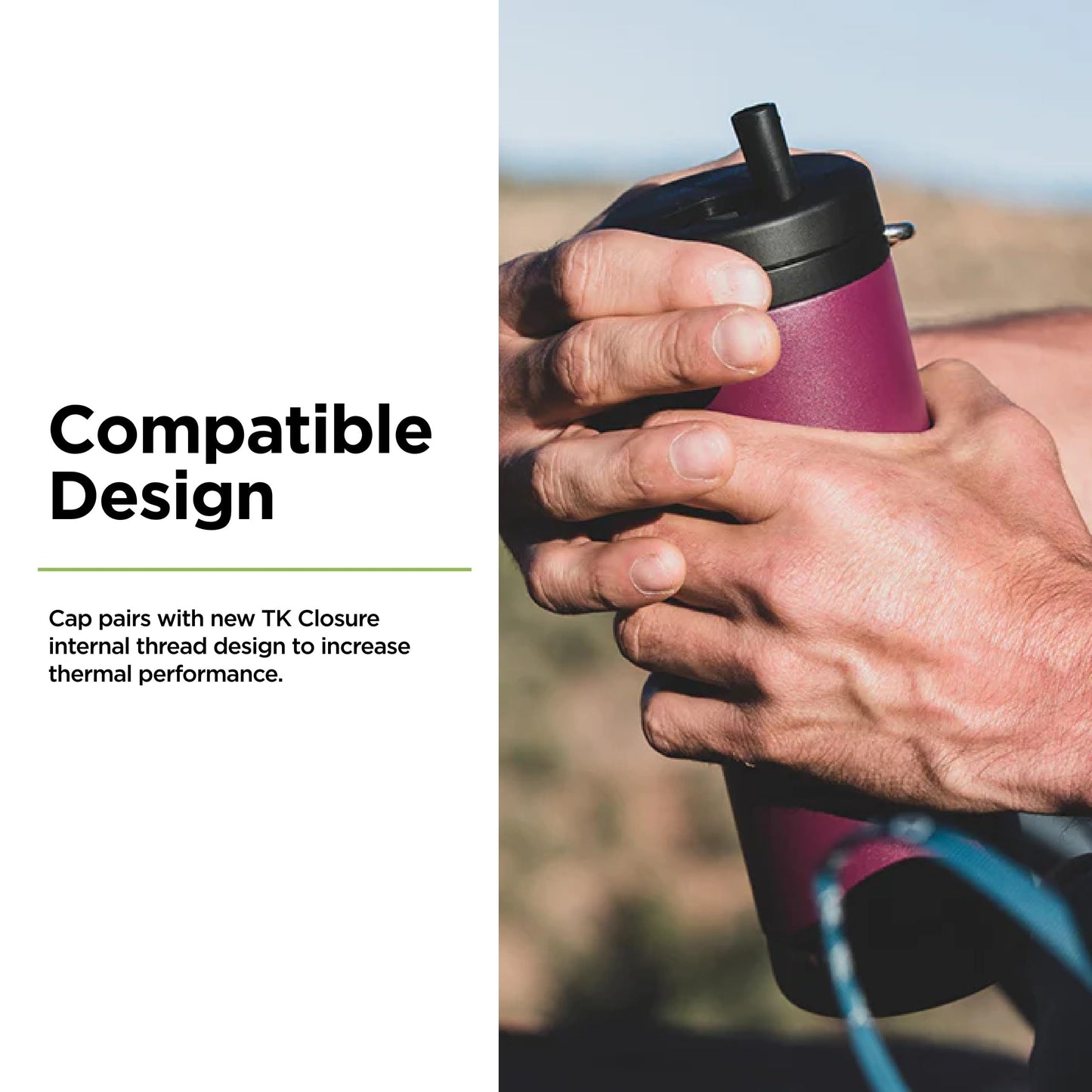 Klean Kanteen TKWide Twist Cap with Straw Kit - Reusable Straw Lid - Premium Water Bottle Accessories - Leak Proof & Dishwasher Safe - Black