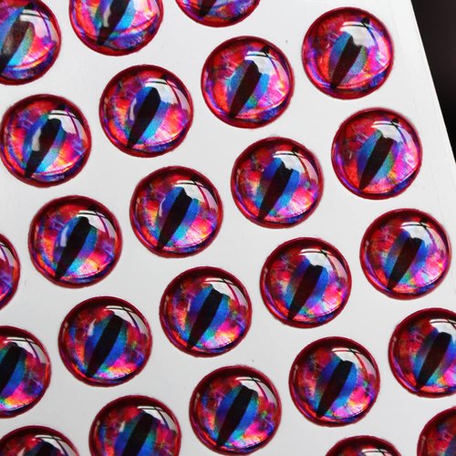 Tigofly 160 pcs 4 Colors 10mm 3/8" 4D Fish Eyes Frog Eye Sticky Fishing Lure Realistic DIY Crafts for Hooks Baits Fly Tying Materials