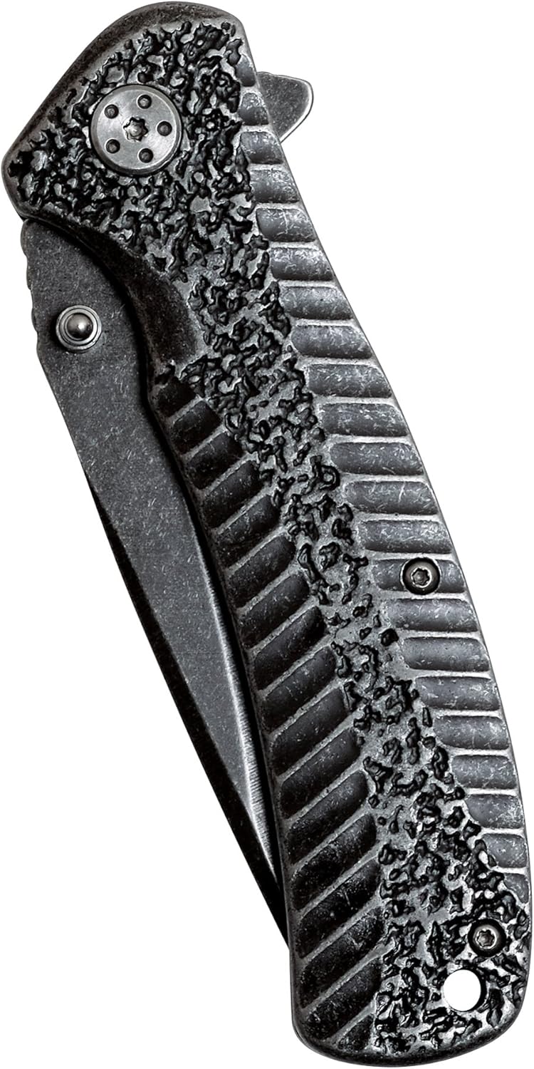 Kershaw Starter Folding Pocket Knife (1301BW); 4Cr14 Steel Blade With Black-Oxide BlackWash Finish, SpeedSafe Assisted, Single-Position Deep Carry Clip; 3.5 oz., 3.5 In. Blade, 7.9 In. Overall Length