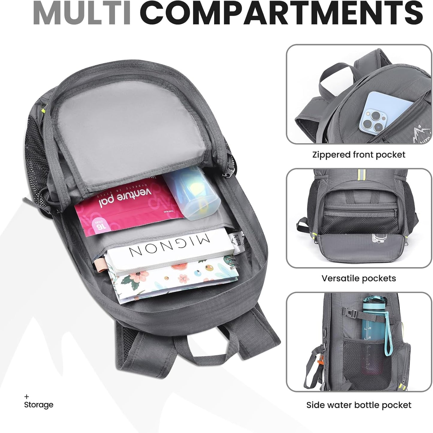 Venture Pal 35L Ultralight Lightweight Packable Foldable Travel Camping Hiking Outdoor Sports Backpack Daypack