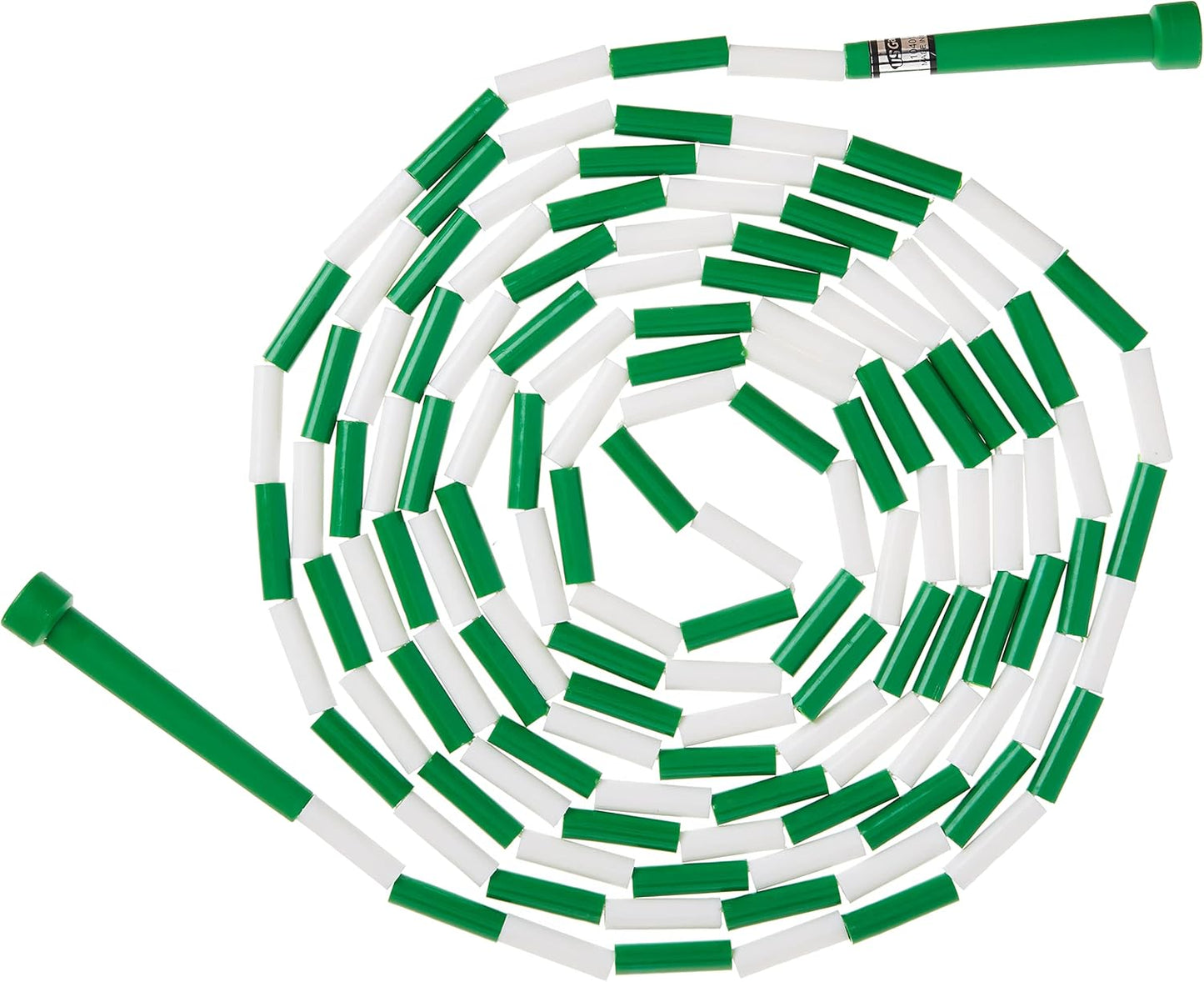 US Games Segmented Skip Rope, 16-Feet, Green/White