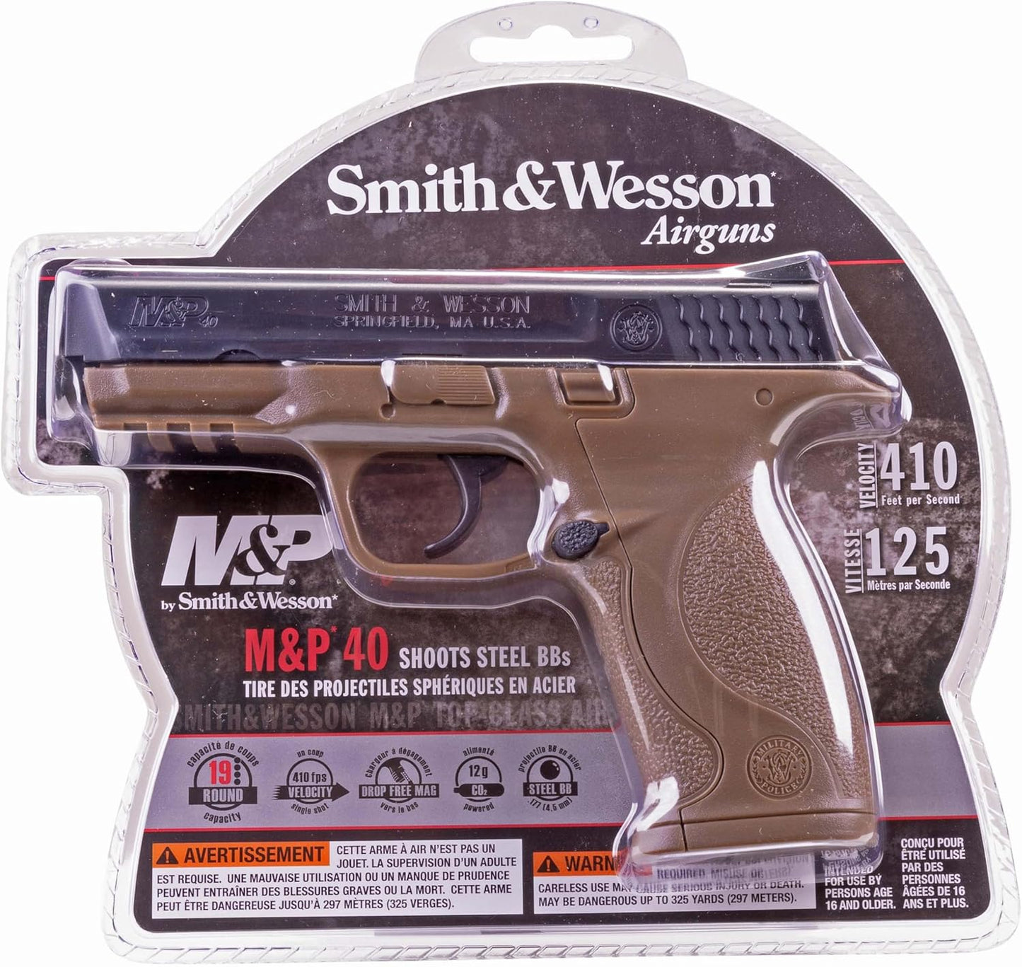 Umarex Smith & Wesson M&P 40 .177 Caliber BB Gun Air Pistol, Dark Earth Brown, Standard Action