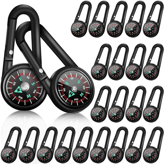 Kanayu Magnetic Compass Keychain Small Pocket Mini Compass Survival Hiking for Adults Camping Backpacking Accessory(60 Pcs)