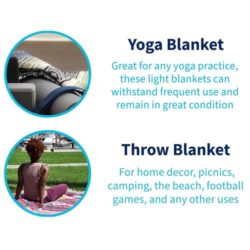 La Montana Mexican Blankets and Throws, 10 Pack, 74"x50" - Made in Mexico, Lightweight Yoga Blanket for Schools, Studios, Outdoors, Camping, Picnic, Decor - Machine Washable, Neutrals