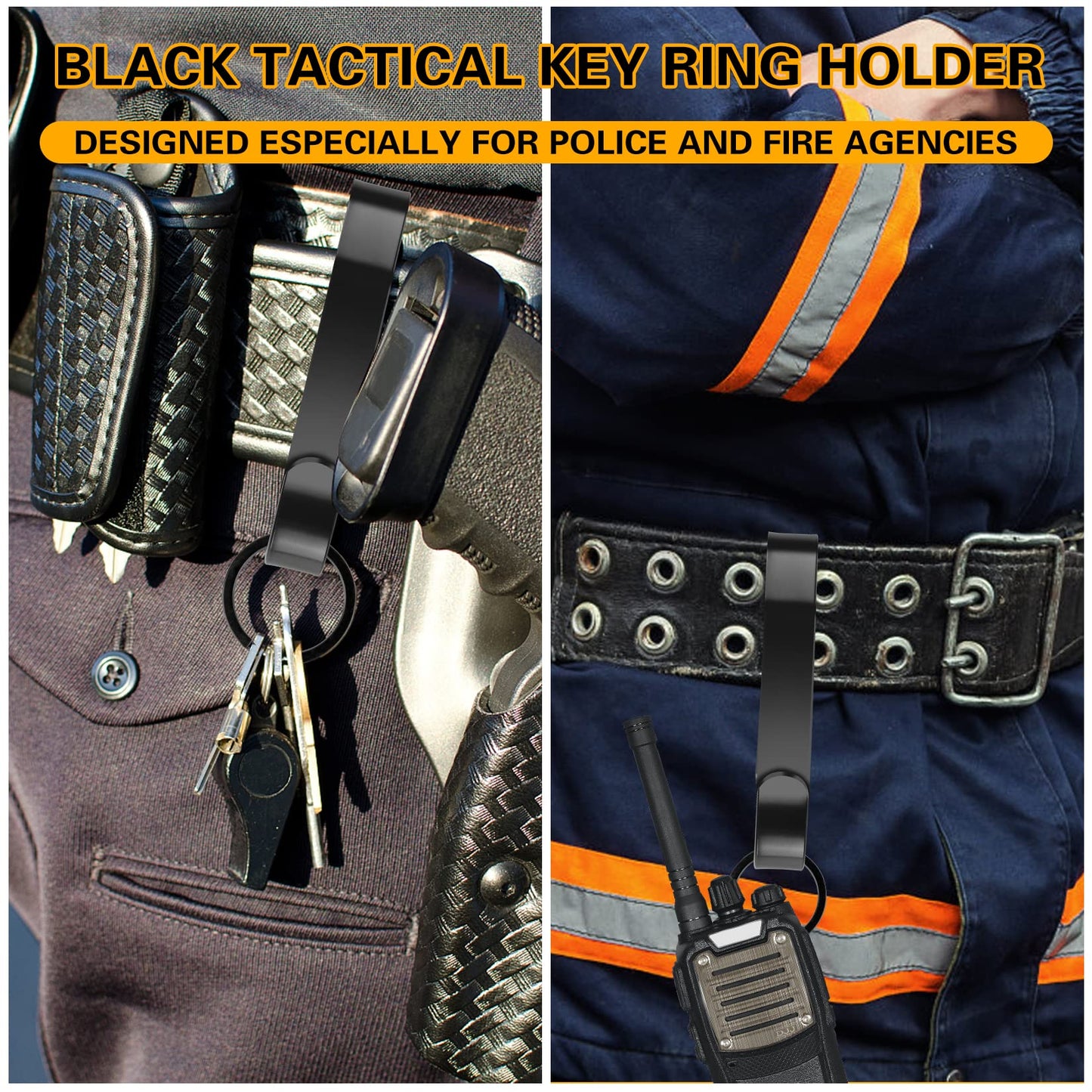 Manesi Duty Belt Key Holder, 2PCS Premium Duty Belt Key Clip, Upgraded Quick Release Key Keeper with Key Ring for Police and Law Enforcement Agencies