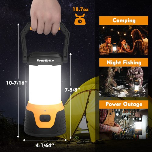 EverBrite 1000 Lumens Rechargeable LED Camping Lantern and 2 Pack Headlamp