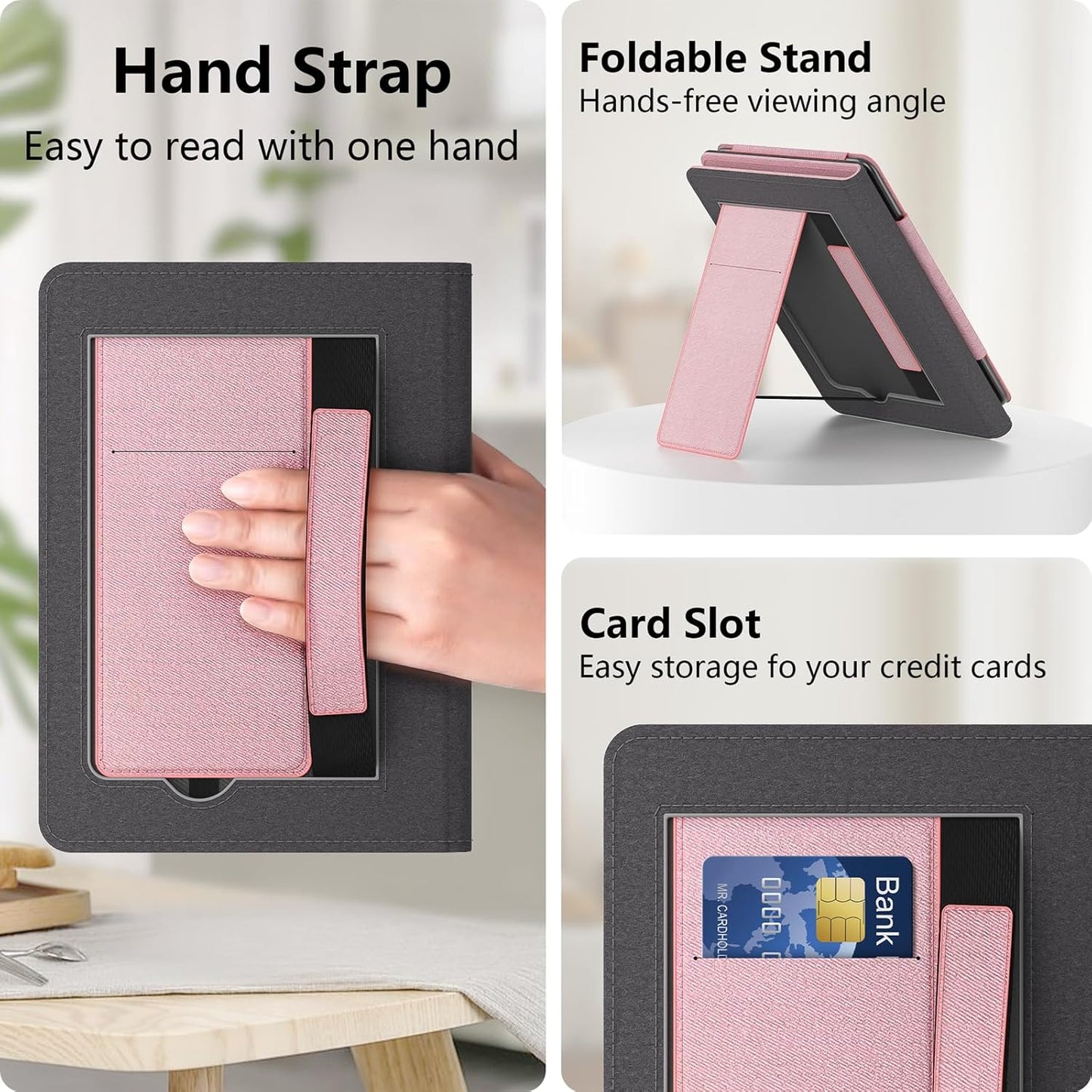 Lainergie Ebook Case with Stand and Hand Strap,Incompatible Alcatel TCL, Light Purple