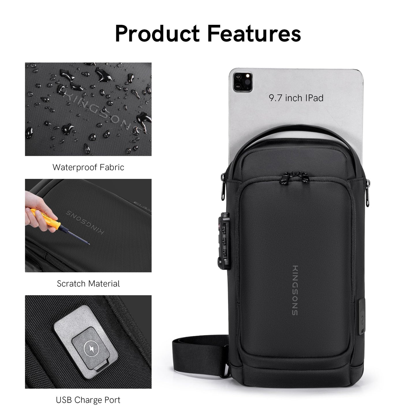 Kingsons Crossbody Bag for Men & Women Small Crossbody Casual Travel Tiny Sport Hiking Cycling Day Bag