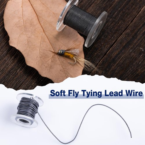 Goture Fly Tying Lead Wire,0.02”/0.03”/0.04" Fly Tying Wire Fly Tying Materials Soft Lead Wire Weight Thread Streamer Weight Line Fly Tying Equipment
