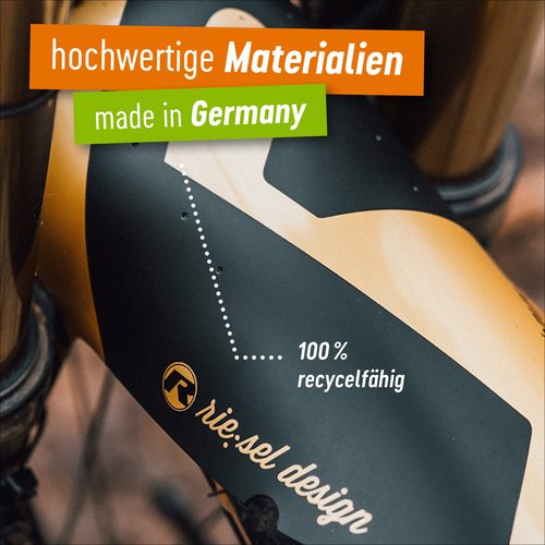 Riesel Design - Front Big Bike Fender for Face and Suspension Fork Protection - Secure Fit, for Enduro, Trail, All Mountain, Cross Country, Freeride, Downhill or E-MTB - KOL:OSS - Höhenlinien