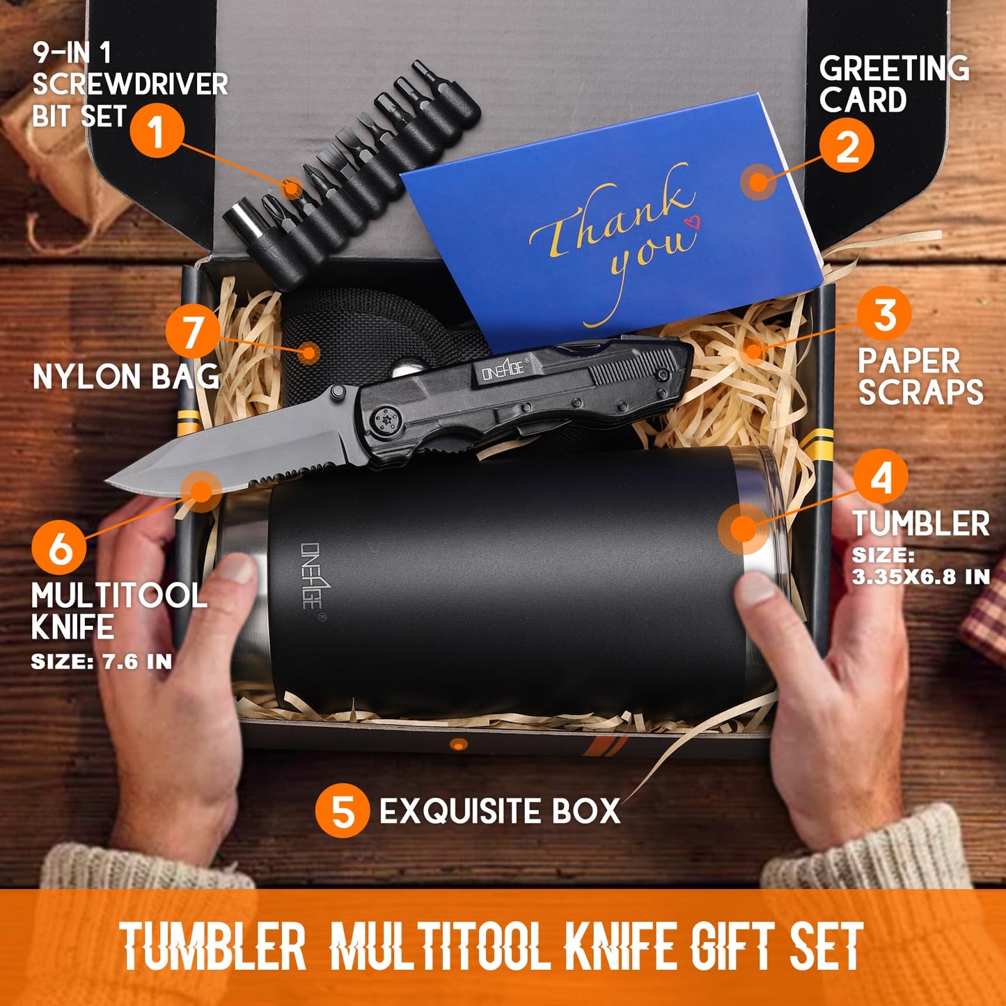 Gifts for Men Dad Brother,Tumbler Multitool Knife Set,Mens Christmas Gift,Gifts for Husband Boyfriend Guy Groomsmen Uncle,Birthday Presents Ideas for Man,Gift for Men Who Wants Nothing